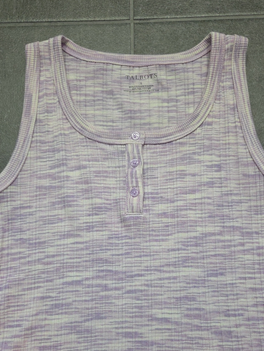 Talbots Ribbed Henley Tank - Picture 2 of 3